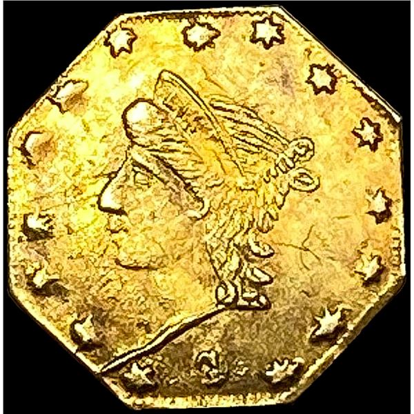 1864 BG-735 Octagonal California Gold Quarter CHOICE AU
