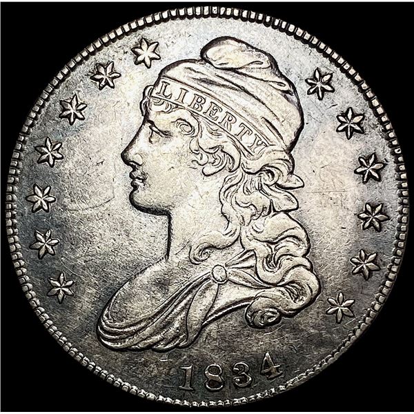 1834 Sm Date Sm Lett Capped Bust Half Dollar LIGHTLY CIRCULATED
