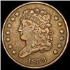 1833 Classic Head Half Cent NEARLY UNCIRCULATED