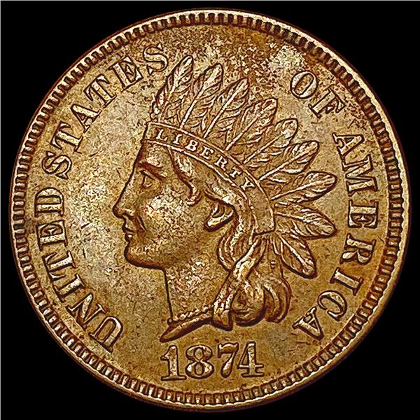 1874 Indian Head Cent CHOICE AU