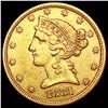 Image 1 : 1881 $5 Gold Half Eagle CLOSELY UNCIRCULATED