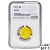 Image 1 : 1911 $5 Gold Half Eagle NGC MS63