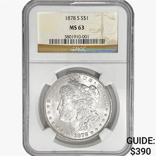1878-S Morgan Silver Dollar NGC MS63