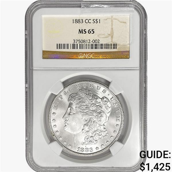 1883-CC Morgan Silver Dollar NGC MS65