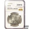 1923-D Silver Peace Dollar NGC AU58