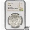 1923-D Silver Peace Dollar NGC AU58