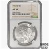 1923-D Silver Peace Dollar NGC AU58
