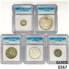 [5] US Varied Silver Coinage ICG AU,MS 1922-1968