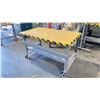 Image 2 : ULINE WOOD TOP METAL FRAME MOBILE HEIGHT ADJUSTABLE PACKING TABLE WITH HALF BOTTOM SHELF