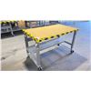 Image 2 : ULINE WOOD TOP METAL FRAME MOBILE HEIGHT ADJUSTABLE PACKING TABLE WITH HALF BOTTOM SHELF