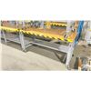 Image 2 : ULINE WOOD TOP METAL FRAME MOBILE HEIGHT ADJUSTABLE PACKING TABLE WITH HALF BOTTOM SHELF