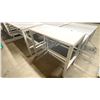 Image 2 : WHITE WOODEN TOP TABLE WITH METAL LEGS 4'W X 2'D X 3.5'H