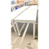 Image 2 : WHITE WOODEN TOP TABLE WITH METAL LEGS 2'W X 2'D X 2.5'H