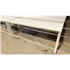 Image 2 : WHITE WOODEN TOP TABLE WITH METAL LEGS 6'W X 2'D X 2.5'H