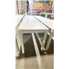 Image 2 : WHITE WOODEN TOP TABLE WITH METAL LEGS 6'W X 2'D X 2.5'H