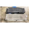 Image 1 : PAIR OF POWERFIST 13000LBS VEHICLE RAMPS & MASTERCRAFT 061-1015.4 FOLDING ALUMINUM WORK PLATFORM