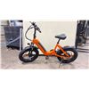 Image 2 : Y20 ORANGE ELECTRIC FOLDABLE E-BIKE WITH CHARGER - 75 KM RANGE, HYDRAULIC DISC BRAKES, 7 LEVELS,