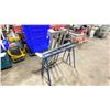 Image 2 : 2 BLUE METAL SAWHORSES & 1 ALUMINUM PALLET 48"W X 18"D