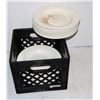 Image 1 : BLACK MILK CRATE FULL OF RESTAURANT DISHES