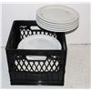 Image 1 : BLACK MILK CRATE FULL OF RESTAURANT DISHES
