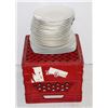 Image 1 : RED MILK CRATE FULL OF RESTAURANT DISHES