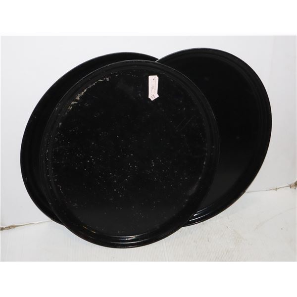 THREE X-LARGE OVAL SERVING TRAYS
