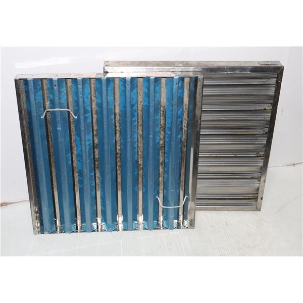 TWO COMMERCIAL GREASE HOOD FILTERS