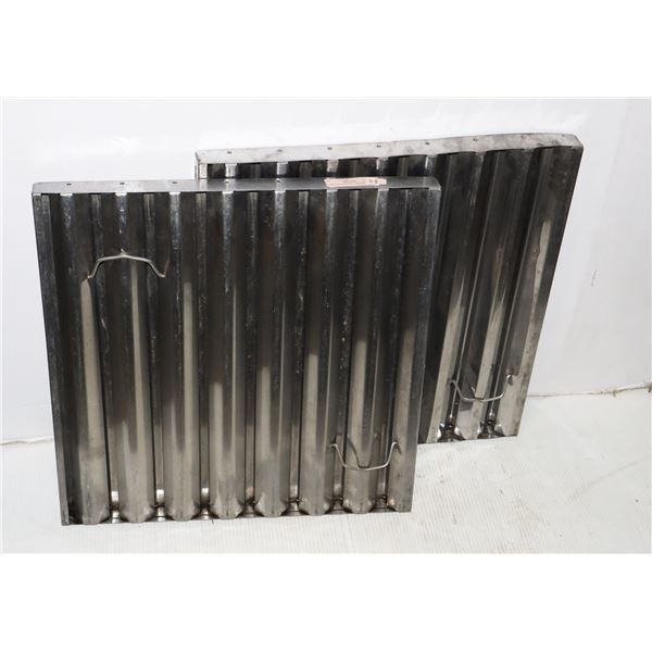TWO COMMERCIAL GREASE HOOD FILTERS