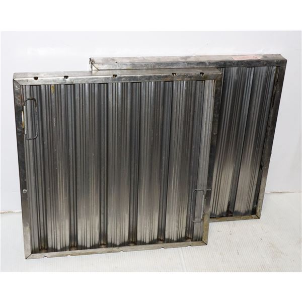 TWO COMMERCIAL GREASE HOOD FILTERS