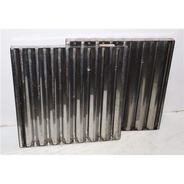 TWO COMMERCIAL GREASE HOOD FILTERS