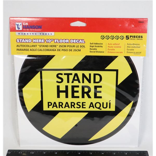 NEW 5PC STAND HERE FLOOR STICKER SET