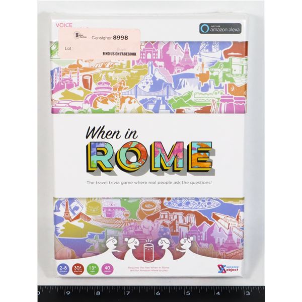 NEW WHEN IN ROME TRIVIA GAME