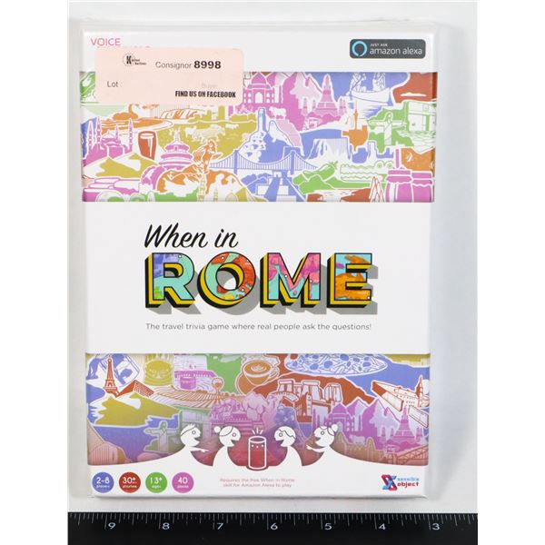 NEW WHEN IN ROME TRIVIA GAME