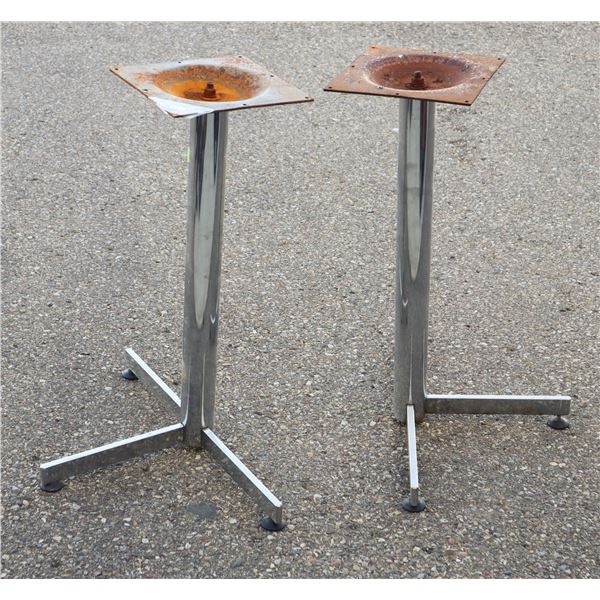TWO CHROME TABLE BASES APPROX 28" TALL