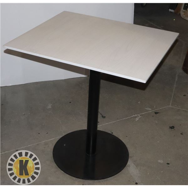 WHITE TOP (WOOD) TABLE WITH STEEL BASE
