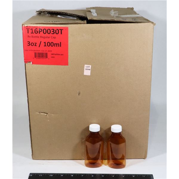 CASE OF NEW 3-OZ RX BOTTLES WITH REGULAR CAP