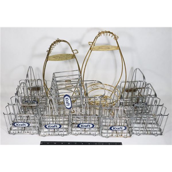 LARGE FLAT OF ASSORTED CONDIMENT HOLDERS