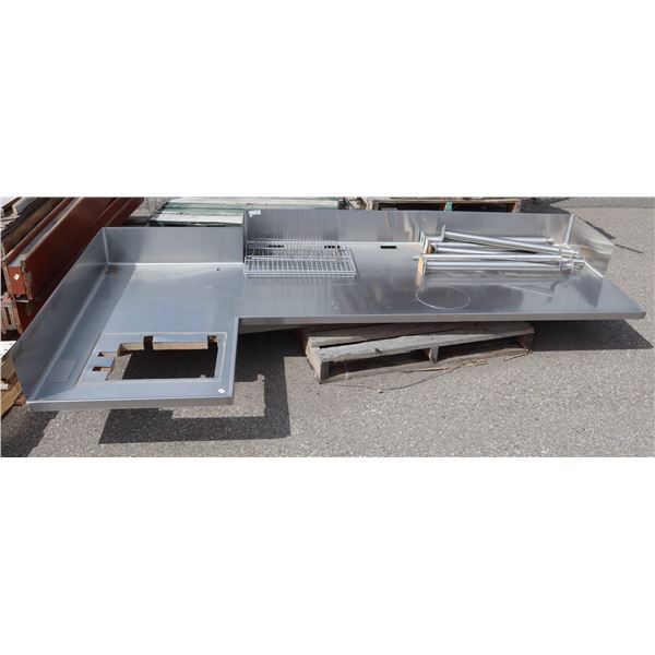 STAINLESS STEEL COUNTER WITH SOME LEGS ***HEAVY
