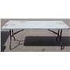 Image 1 : 6' X 30" FOLDING LEG WORK TABLE. TOP IN ROUGH