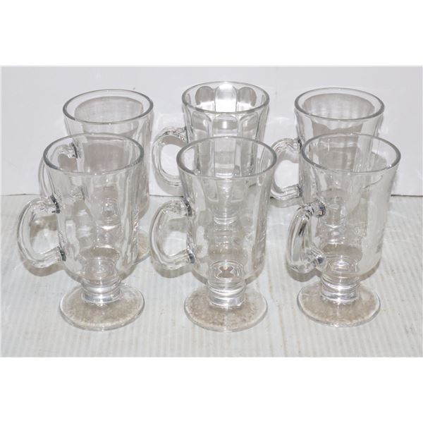 LOT OF 6 IRISH COFFEE GLASSES ABOUT 5 1/2" TALL