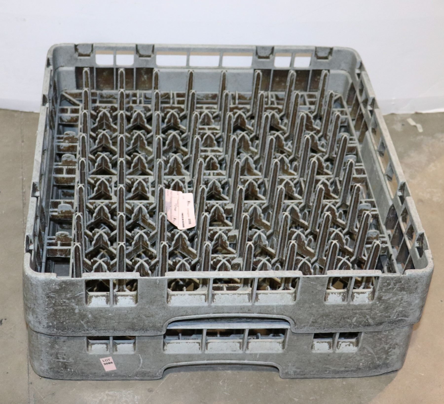 TWO COMMERCIAL DISHWASHER RACKS