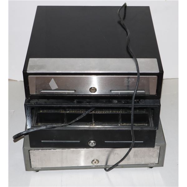 3 CASH DRAWERS NO KEYS
