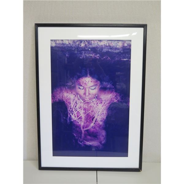 Female Figure Photograph Modified w/ Acrylic Paint, by Jeffrey Dunn, Framed 18"x28" (image size)