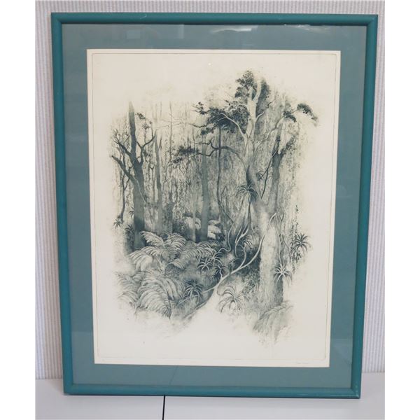 Large Framed Koloko Forest Artwork, 7/10, Signed by Dodie Warren, 28.5" x 36" (frame size)