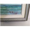 Image 2 : Evening Seascape Original Oil Painting, Signed A. Busa, Framed 28" x 13" (frame size)