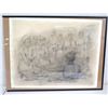 Image 1 : Market Scene Pencil Drawing, Signed Max Liebermann, Framed 24"x18" (total)