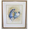 Image 1 : John Young Original Watercolor, Abstract Horses, Signed by Artist, Framed 24.5" x 28.5"