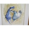 Image 3 : John Young Original Watercolor, Abstract Horses, Signed by Artist, Framed 24.5" x 28.5"