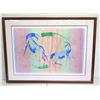 Image 1 : Large Original Watercolor/Mixed Media, Abstract Horse, Signed by Artist, Framed 46" x 34.5"