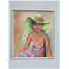 Image 2 : Original Oil Painting on Canvas, Woman w/ Hat, Signed Cutler, Framed 25.5" x 30" (frame size)
